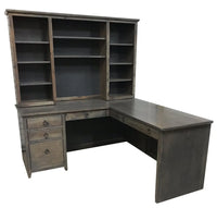 Shaker L Shaped Desk with Hutch