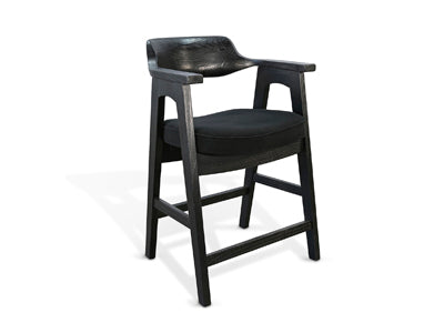 Wren Counter Stool with Arms, Cushion Seat