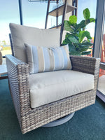 Bungalow Swivel Club Chair w/Accent Pillow