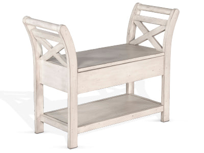 Accent Bench w/ Storage, Wood Seat