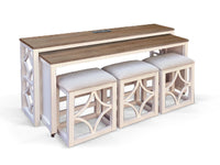 Nesting Console Table w/ Stools (5pc/Set)