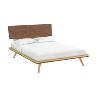 DUET Addison Queen Black Walnut Adjustable Headboard Platform Bed
