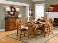 Cattail Bungalow Trestle Table Package including 6 chairs