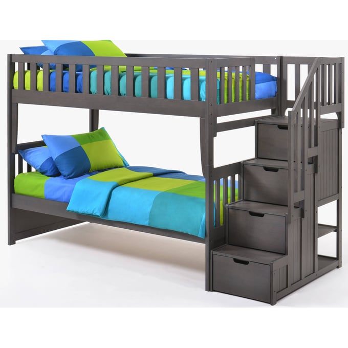 Peppermint Twin/Full Staircase Bunkbed