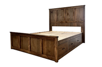 Modern Mission 6-Drawer Storage Bed with Panel Headboard.