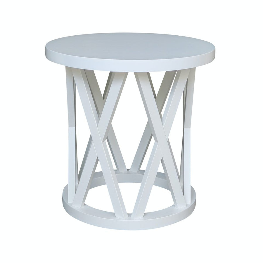 Destinations Collection - Ceylon Round End Table in White