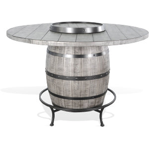 Alpine Round Pub Table w/ Wine Barrel Base