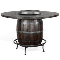 Round Pub Table/ Wine Barrel Base