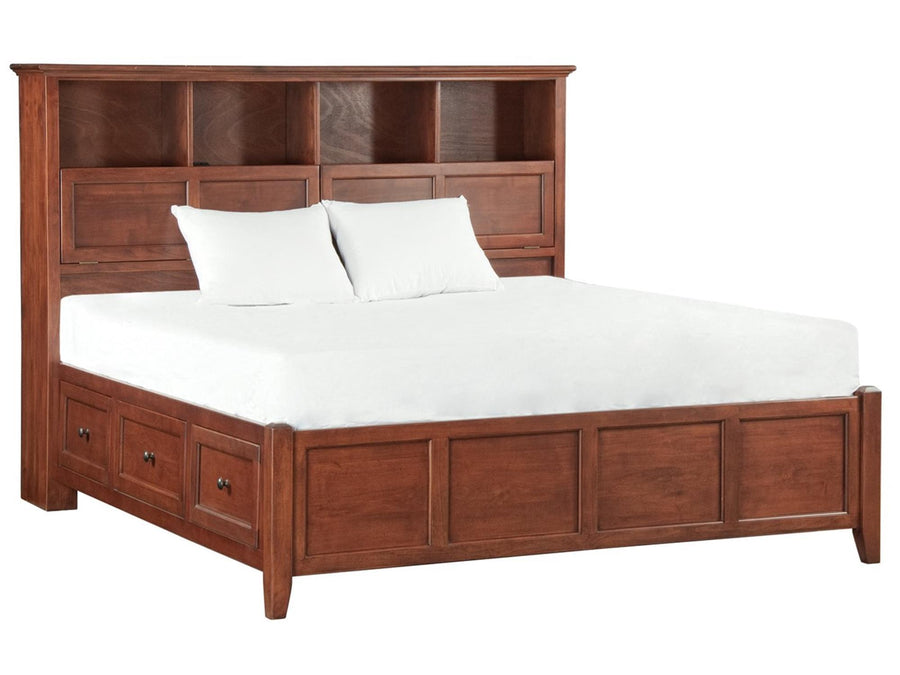 Cal-King Bookcase Storage Bed