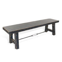 64" Black Sand Bench w/ Turnbuckle, Wood Seat