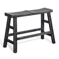 Black Sand 24"H Bench, Wood Seat