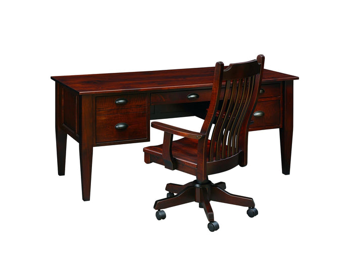 Transitional 66'' Executive Desk with File Drawer
