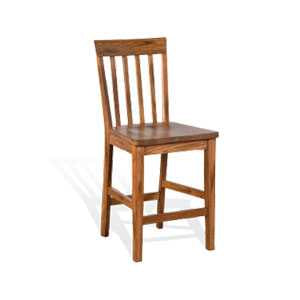 24”H Sedona Slatback Barstool w/ Wood Seat