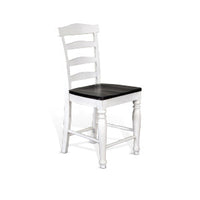24"H Ladderback Barstool, Wood Seat
