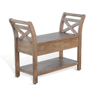 Accent Bench w/ Storage, Wood Seat