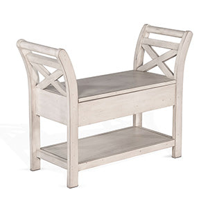 Accent Bench w/ Storage, Wood Seat