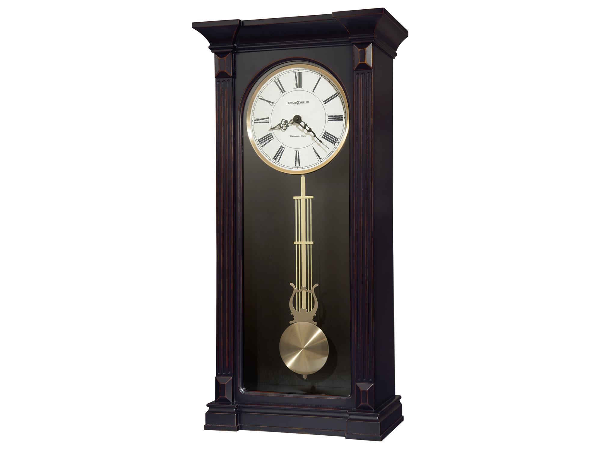 Mia Worn Black Wall Clock