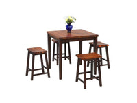 5-pc Square Counter Height Leg Table with 4 Stools- Gathering Ht