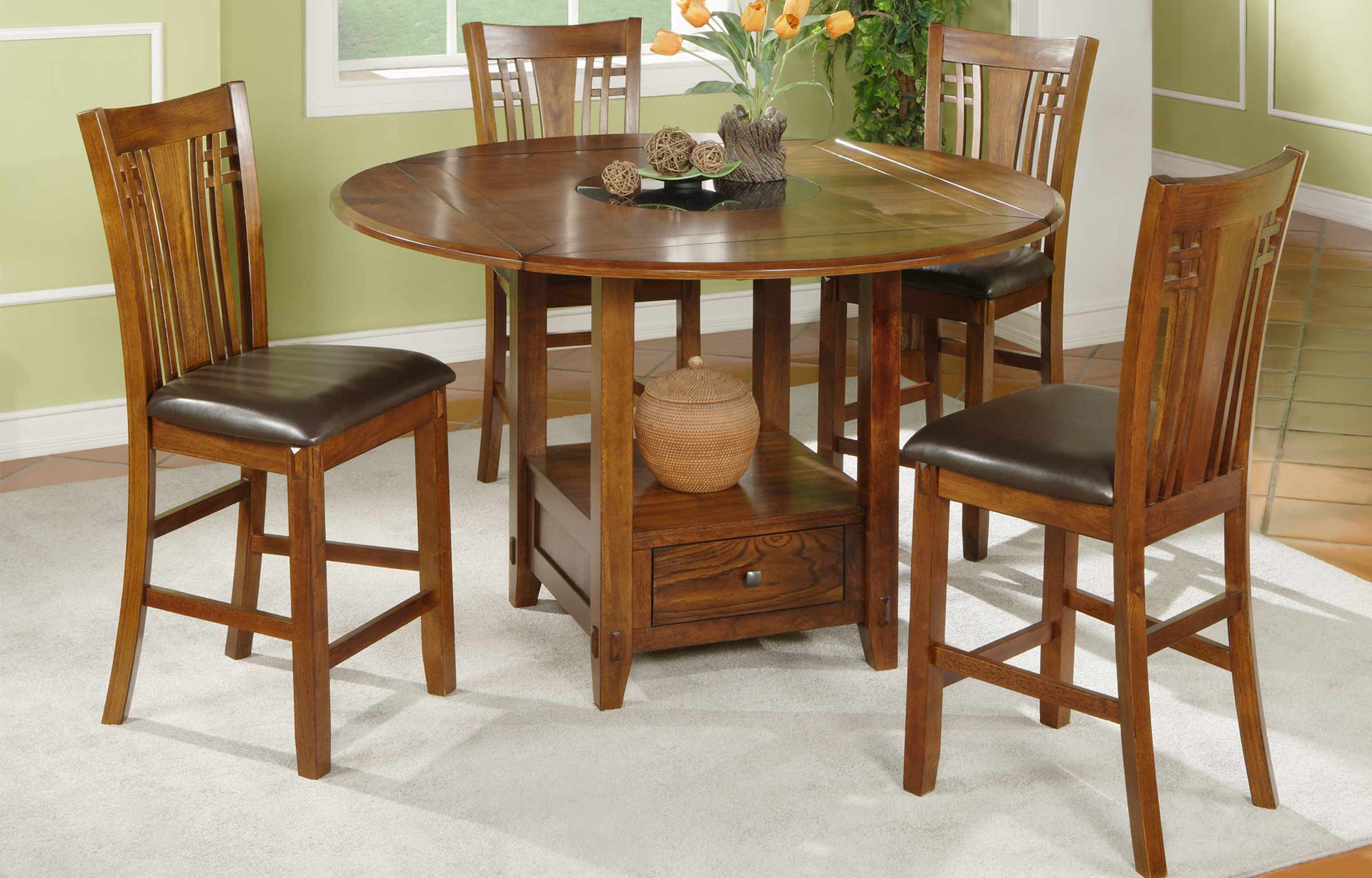 Amazon.com - NIUYAO Dining Table with Lazy Susan, Round